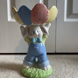 Blossoms & Blooms Easter Bunny Candy Dish, Ceramic, 9" X 6" Decoration Spring